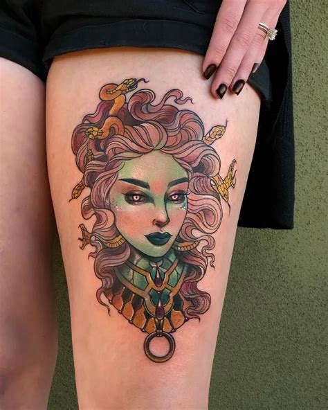 thigh feminine beautiful medusa tattoo|11+ Medusa Thigh Tattoo Ideas That Will Blow Your Mind!